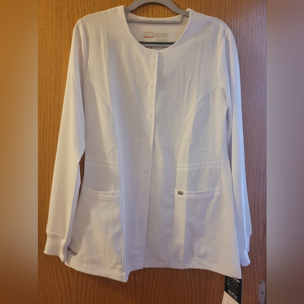 Grey's Anatomy by Barco Signature white scrub jacket size small